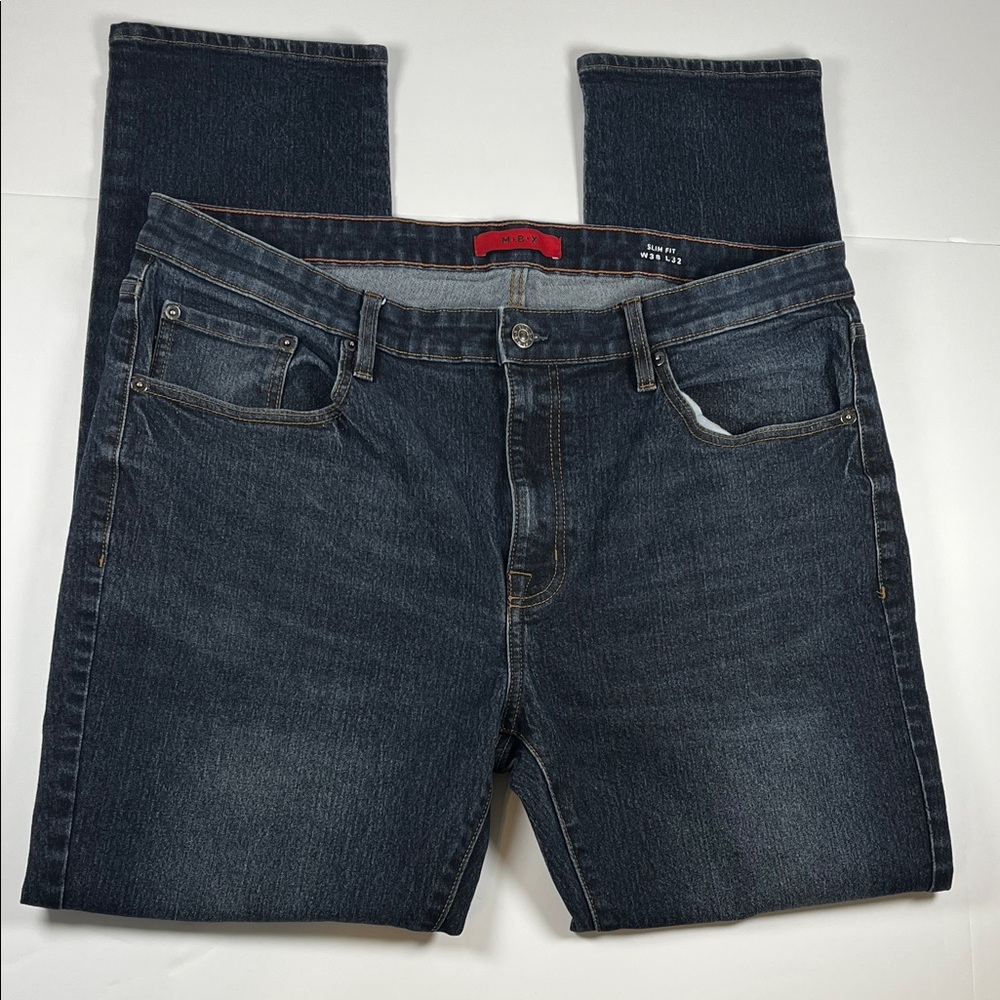 M.B.X Jeans for men Dark Blue Slim Fit 5 Pocket Sz 38x32